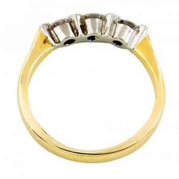 18ct Gold Diamond 45pt 3 Stone Ring Size J